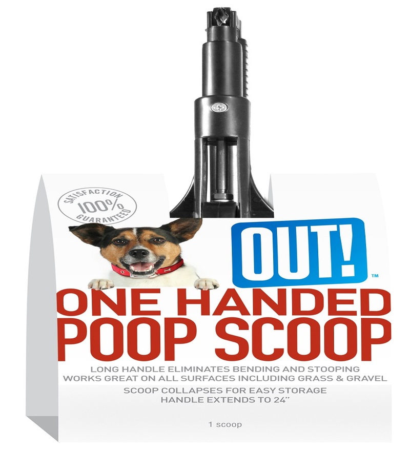 out one handed dog poop scoop