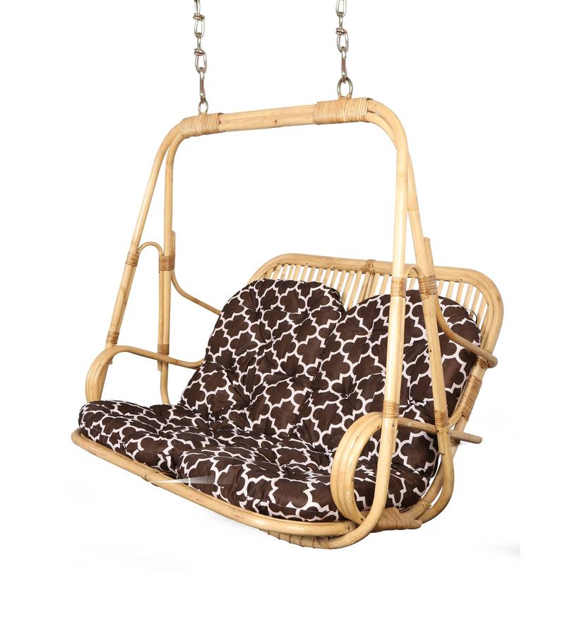 Buy Toma Outdoor Cane Swing with Cushion by Riyo Moda Online - Swings