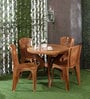 Prima Outdoor Plastic Table and Chair Set in Sandal wood Colour