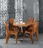 Outdoor Plastic Table and Chair Set in Sandal wood Colour