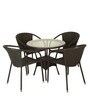 Outdoor Wicker Table and Chair Set in Dark Brown Finish