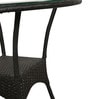 Outdoor Wicker Table and Chair Set in Black with 4 Chairs