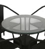 Outdoor Wicker Table and Chair Set in Black with 4 Chairs