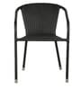 Outdoor Wicker Table and Chair Set in Black with 4 Chairs