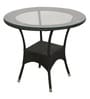 Outdoor Wicker Table and Chair Set in Black with 4 Chairs