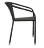 Outdoor Wicker Table and Chair Set in Black with 4 Chairs
