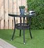Dia Wicker Outdoor Coffee Table in Black Finish