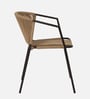 Outdoor Metal Patio Chair in Beige & Brown Finish
