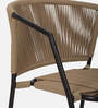 Outdoor Metal Patio Chair in Beige & Brown Finish
