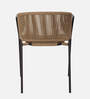 Outdoor Metal Patio Chair in Beige & Brown Finish