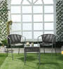 Outdoor Rope Table and Chair Set in Grey Finish