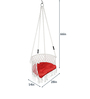 C shape Indoor Fabric Swing in White & Red Colour