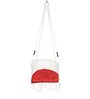 C shape Indoor Fabric Swing in White & Red Colour