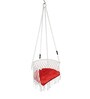 C shape Indoor Fabric Swing in White & Red Colour