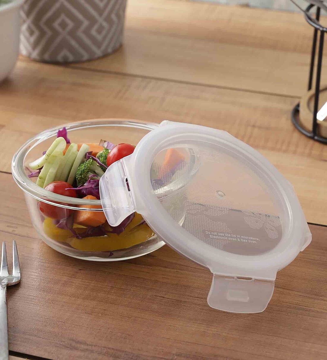 Buy Oven Glass 380Ml Transparent Glass Airtight Food Storage Container ...