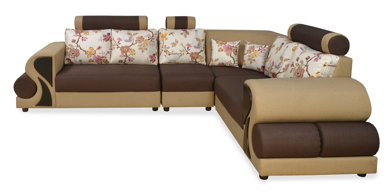 Buy Oval Corner Sofa in Brown Colour By Nilkamal Online LHS Sectional