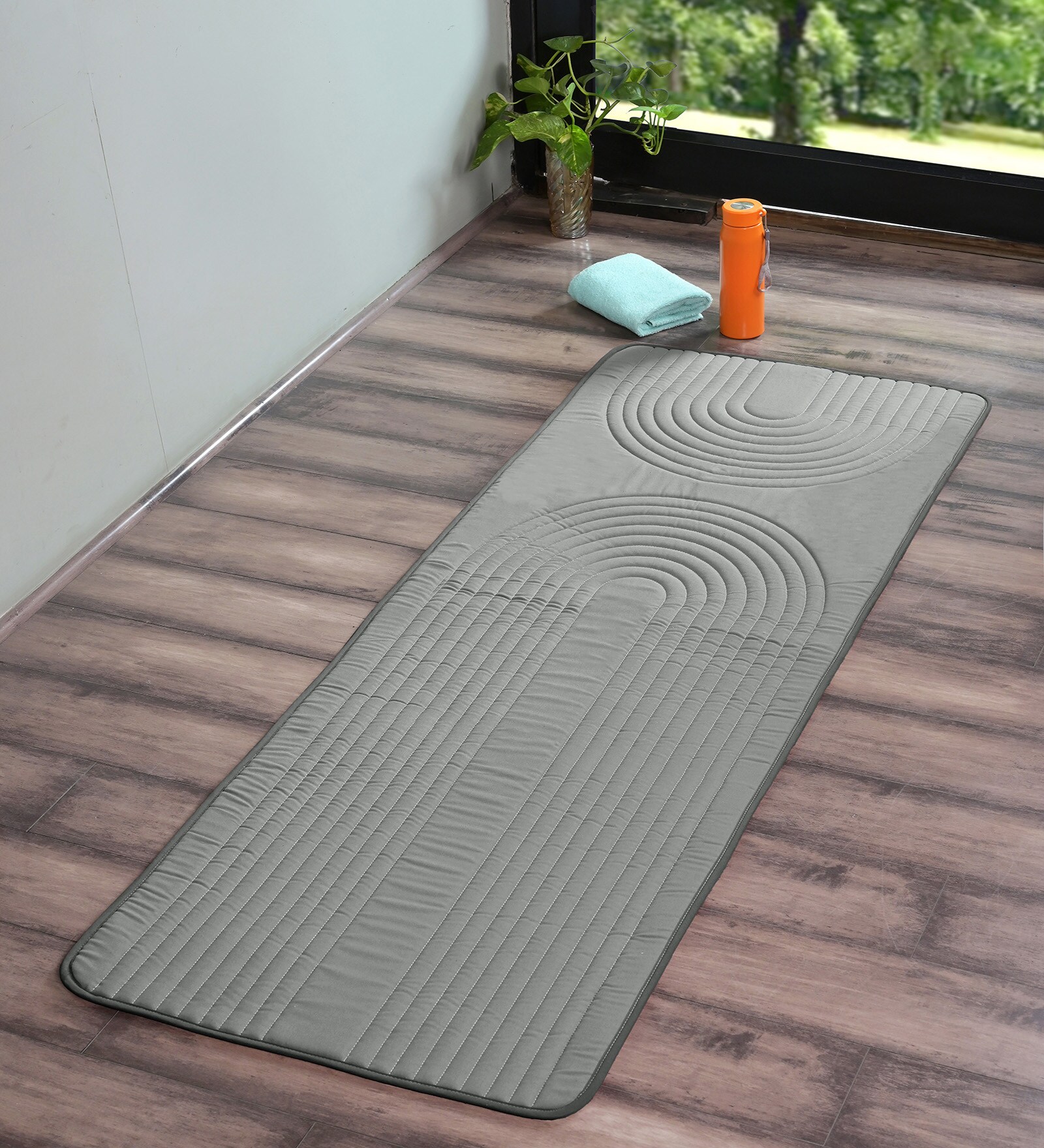Grey Oval Micro Yoga Mat