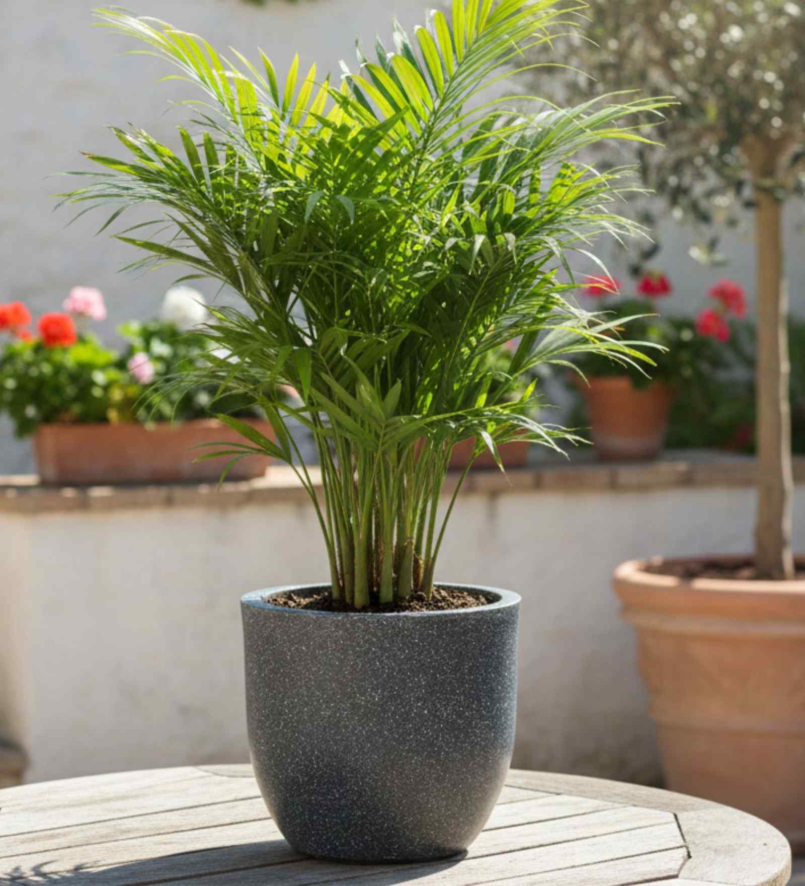 Grey Ovalo Stone 10 Inch Ribbed Planter Pot