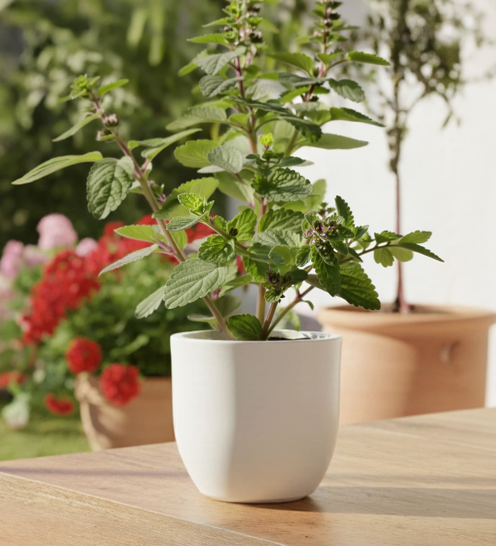 White Ovalo 10 Inch Ribbed Planter Pot