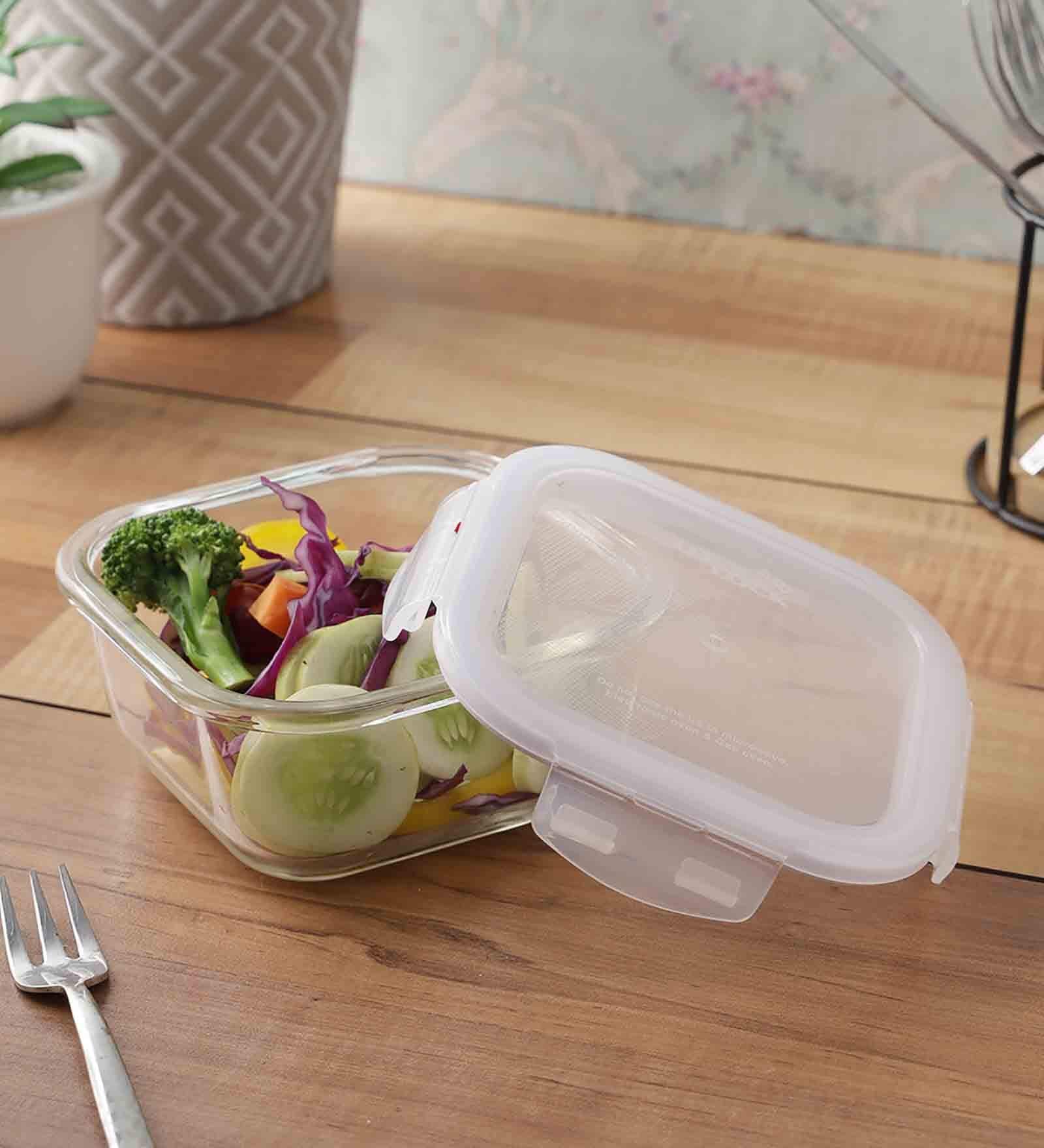 Oven Glass 500Ml Transparent Glass Airtight Food Storage Container