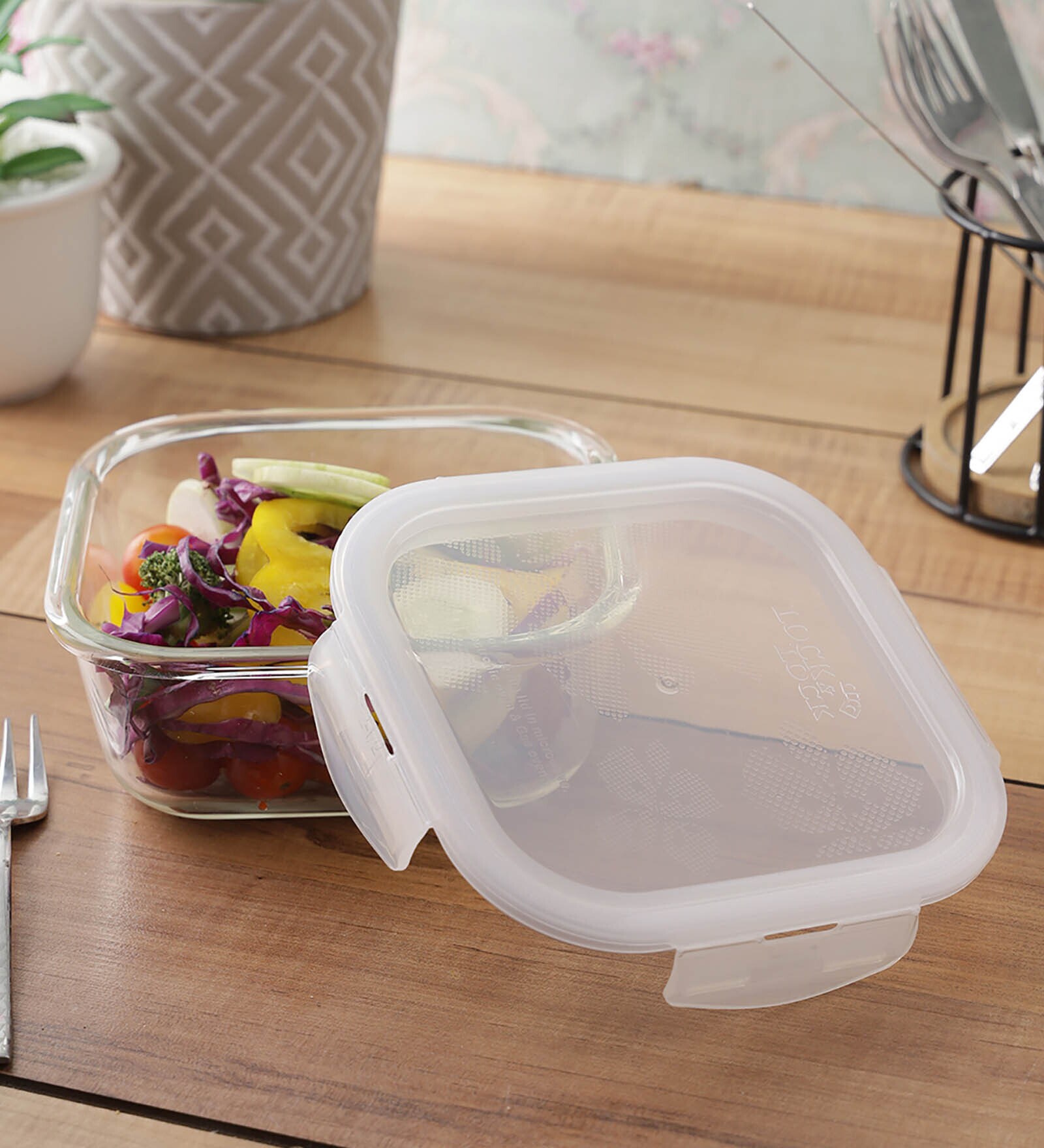 Oven Glass 750Ml Transparent Glass Airtight Food Storage Container