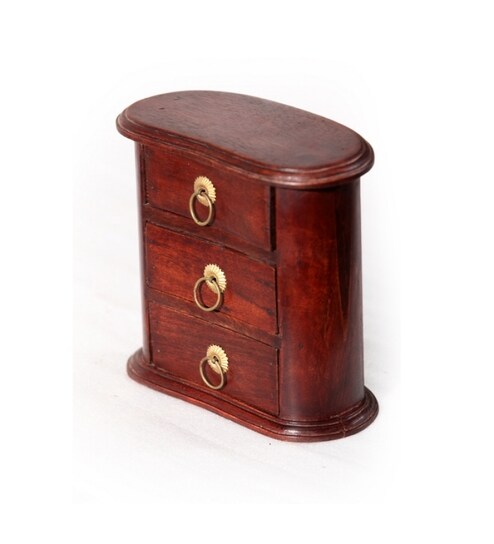 Buy Oval Red Mahongany Chest Of Three Drawers Online Trinket