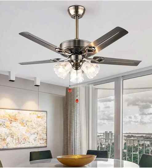 Ovia Smart Fan Silver Metal + Glass , Google & Alexa Remote & App Control