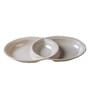 Oval White 11 Inch Melamine (Set of 4) Appetizer Platter with Dip Bowl