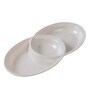 Oval White 11 Inch Melamine (Set of 4) Appetizer Platter with Dip Bowl