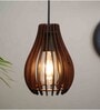 Oval Handmade Wooden Hanging Pendant Light