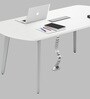 Oval Office Table in Everest White Finish