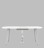 Oval Office Table in Everest White Finish