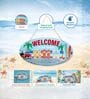 Oval Plates Big Wall Sign Welcome Beach Coastal Decor