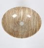 Oval Shape Ceramic Ivory Counter Top Wash Basin(L: 16, W: 13, H: 5 Inches)