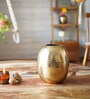 Oval Shape Large Gold Metal Vase