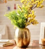 Oval Shape Large Gold Metal Vase