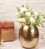 Oval Shape Large Gold Metal Vase