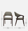 Oval Upholstered Dining Chair In Grey Colour (Set of 2)