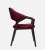 Oval Upholstered Dining Chair In Red Colour (Set of 2)