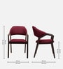 Oval Upholstered Dining Chair In Red Colour (Set of 2)