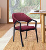 Oval Upholstered Dining Chair In Red Colour (Set of 2)