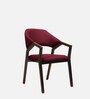 Oval Upholstered Dining Chair In Red Colour (Set of 2)