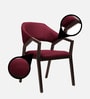Oval Upholstered Dining Chair In Red Colour (Set of 2)