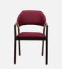 Oval Upholstered Dining Chair In Red Colour (Set of 2)