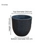 Grey Ovalo Stone 10 Inch Ribbed Planter Pot
