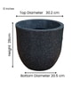 Grey Ovalo Stone 12 Inch Large Ribbed Plastic Planter