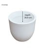White Ovalo 12 Inch Large Ribbed Plastic Planter
