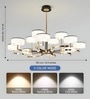 Ovate Golden LED Ceiling Light | Modern Flower Design Chandelier | 3 Color Modes (Warm, Neutral, White) | Luxury Decorative Lighting for Living Room & Home