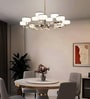 Ovate Golden LED Ceiling Light | Modern Flower Design Chandelier | 3 Color Modes (Warm, Neutral, White) | Luxury Decorative Lighting for Living Room & Home
