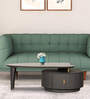 Ovic Rotating Marble Top Coffee Table In Grey Colour with Drawer